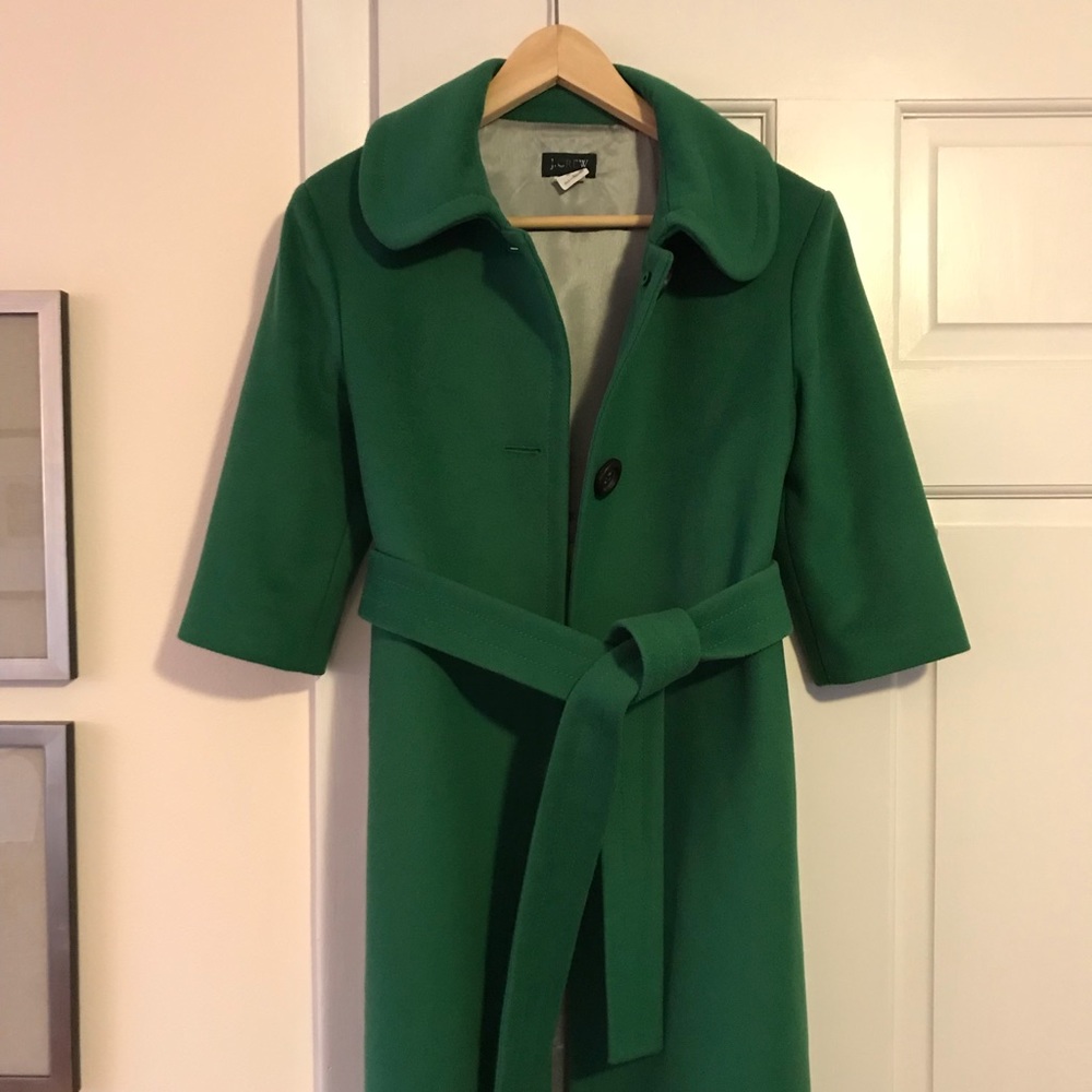 J.Crew Claire Coat jungle green 3/4 sleeve